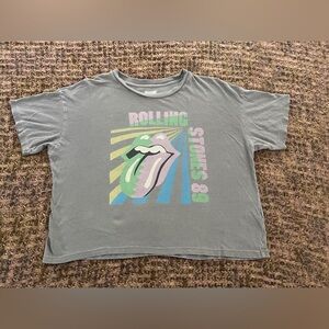 American Eagle, “The Rolling Stones 89” T-Shirt, Women's M, Gray, Cropped